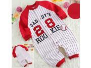 Baby clothing Red vertical stripes rompers cotton long sleeve 7 9M