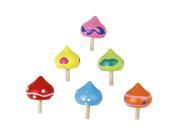 6 x Heart Shaped Funny Wooden Gyro Kid Educational Toy Colorful