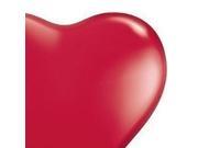 Red 6 Latex Hearts Balloons x 5