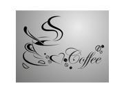 coffee cup PVC quote removable wall Stickers DIY wall art