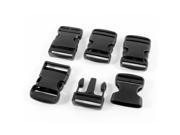 Curved Plastic Side Quick Release Buckle for Bag 5 Pcs Black