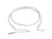 Silver Braided Round Strap Waist Chain Slender Belt for Woman Lady