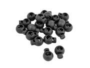 Spring Loaded Rope Cord Locks Ends Toggles 9.4mm Dia 20 Pcs Black
