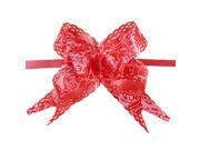 Rose Print Christmas Decoration Gift Wrap Red Pull Bow Ribbon 10 Pcs