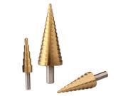 Set of 3 Drills Cutters Floors Conical HSS steel