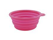 Dog Pet Travel Plastic Collapsible Food Water Bowls pink