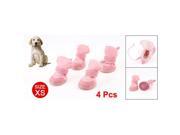 2 Pair Pink Nonslip Sole Booties Pet Dog Chihuahua Shoes Boots XS