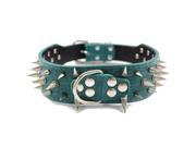 Leather Spiked Studded Dog Collar 2 Wide 25 Spikes 44 Studs