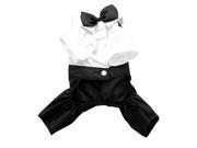 Handsome Formal Dog Jumpsuit with Bow Tie Groom Tuxedo Pet Costumes Dog Clothing S