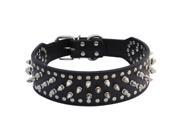 Leather Spiked Studded Dog Collar 2 Wide 31 Spikes 52 Studs