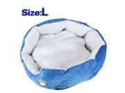 L Waterproof Warm Soft Pet Dog Cat Bed House Basket Nest Mat Blue