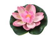 Fish Tank Pale Pink Green 3.7 Dia Foam Lotus Flower Floating Plant