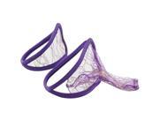 2pcs Men Women C string Mesh Thong Panty w Wave Pattern Purple