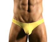 New men Sexy seamless underwear pants briefs U convex pouch thong knicker L Yellow