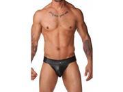 Fashion Patent leather sexy underwear Men jockstrap double underwear M