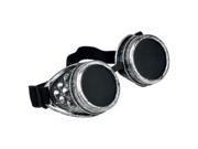 Cyber Goggles Steampunk Welding Goth Cosplay Vintage Goggles Rustic Ancient Silver Black