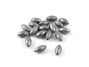 18 Pcs Gray Lead Oval Shaped Beads Fishing Lures Angling Gear