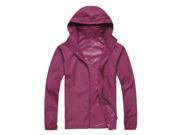 Outdoor Unisex Cycling Running Waterproof Windproof Jacket Rain Coat Purple Red M