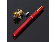 Mini Pocket Pen Fishing Rod Pole With Golden Baitcasting Reel Set