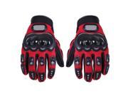 1 Pair Motorcycle Gloves Racing Gloves Fiber PU Red M
