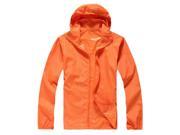 Outdoor Unisex Cycling Running Waterproof Windproof Jacket Rain Coat Orange M