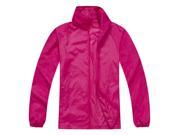 Outdoor Unisex Cycling Running Waterproof Windproof Jacket Rain Coat Rose Red S