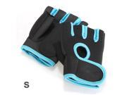 Sport GYM Half Finger Gloves Black with Blue edge S
