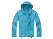 Outdoor Unisex Cycling Running Waterproof Windproof Jacket Rain Coat Lake Blue XS