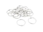 20 Pcs Stationery Metal Book Loose Leaf Snap Rings Keychains