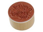 Wooden Rubber Stamp Round Shape Handwriting Wishes Benediction Craft Thank You