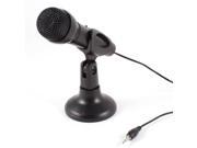 Omnidirectional Laptop PC Computer 3.5mm Network Stand Mini Microphone Mike Black