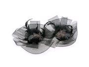 Black Flower Feather Organza Mesh Hair Clip Fascinator Wedding