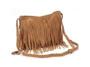 Fringed handbag shoulder bag woman tendency Brown