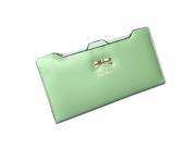 Fashion Soft Leather women wallets Bowknot Clutch bag Long PU Card Purse wallet for womens green