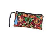 New Women Wallet Embroider Purse Clutch Mobile Phone Bag Coin Bag double dragons