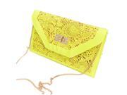 New Hot sale cutout envelope handbag vintage day clutch lock messenger bag chain bags yellow