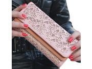 New Classic explosive dual fold hollow bag Women Long Wallet lady purse card pink