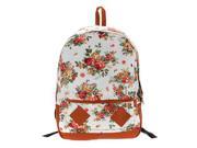 Canvas Satchel Rucksack Travel Schoolbag Backpack White