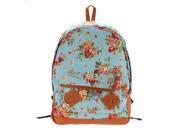 Canvas Satchel Rucksack Travel Schoolbag Backpack Blue