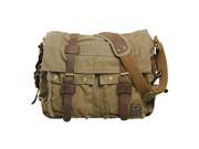 Men s Vintage Canvas Leather School Military Shoulder Bag Messenger Sling Crossbody Bag Satchel army green