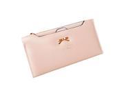 Fashion Soft Leather women wallets Bowknot Clutch bag Long PU Card Purse wallet for womens pink