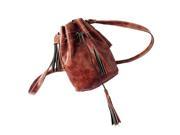 Women bag Tassel fashion bucket bag pu leather patchwork women shoulder bag messenger bag women handbag brown