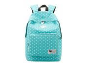 Women Backpack Rucksack Laptop Bag Student Travel Dots Blue