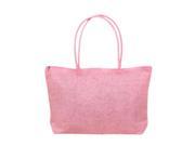 Ladies Weave Straw Tote Shoulder Bag Beach Shopping Handbag Pink