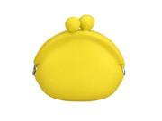 Coin Wallet Silicone Purse Pouch with metal buckle Yellow