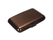 Metal Aluminum Business ID Credit Card Case Wallet Brown Stripes