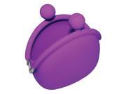 Coin Wallet Silicone Purse Pouch with metal buckle Purple