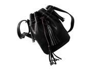 Women bag Tassel fashion bucket bag pu leather patchwork women shoulder bag messenger bag women handbag black