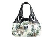 Fashion handbag Women PU leather Bag Tote Bag Printing Handbags Satchel Dream green flowers black Handstrap