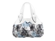 Fashion handbag Women PU leather Bag Tote Bag Printing Handbags Satchel Dream blue flowers white Handstrap